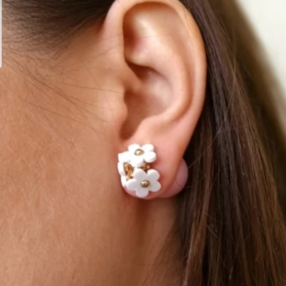 Double Side Ball Flower Stud Front Back - Picture 8 of 8